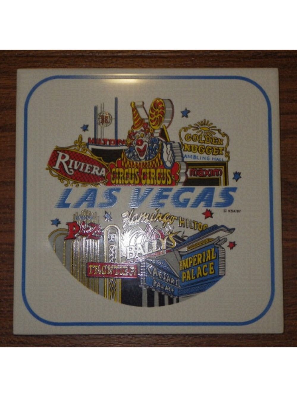 FUN Retro Las Vegas Tile Trivet Las Vegas Strip